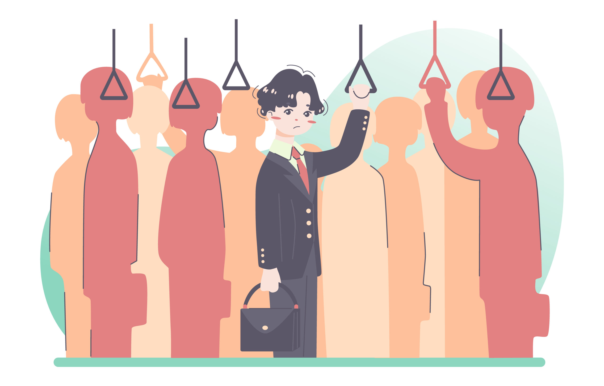 マイン電車の車内のイラスト